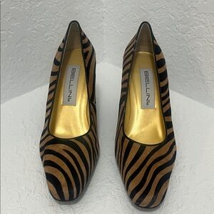 Bellini Zebra Pattern Heels - Black and Brown